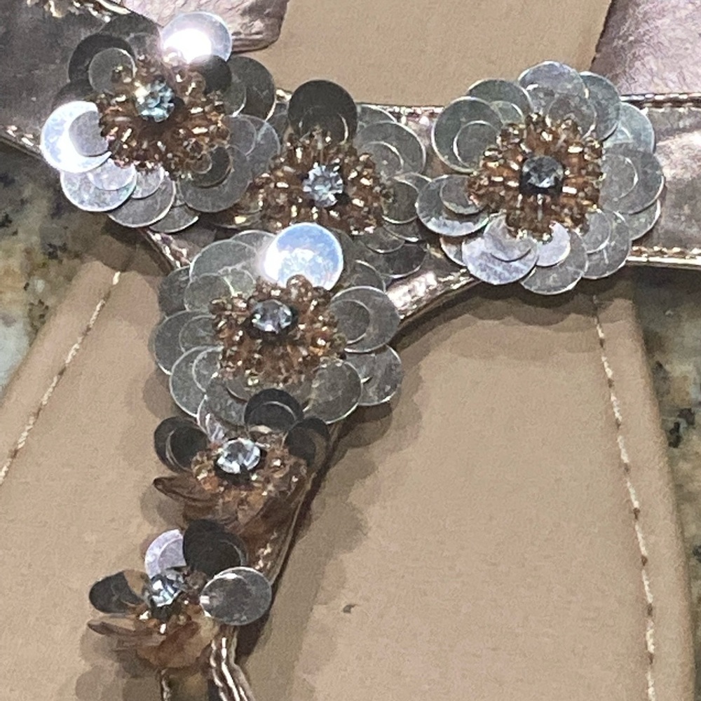Simply be sequin flower sandals - Picture 3 of 14